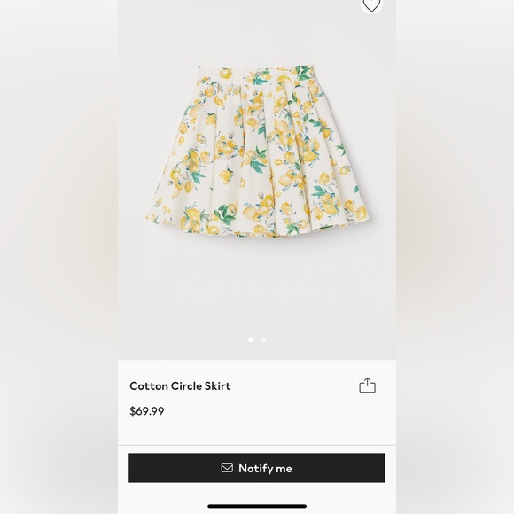 HM cotton lemon print skirt - Picture 4 of 4